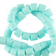 Polymeer tube kralen 6mm - Mint blue